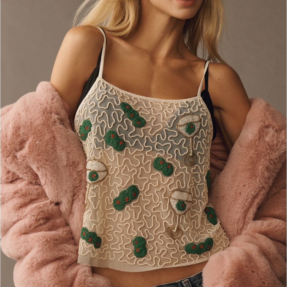 Martini and Olive Anthropologie Beaded Cami